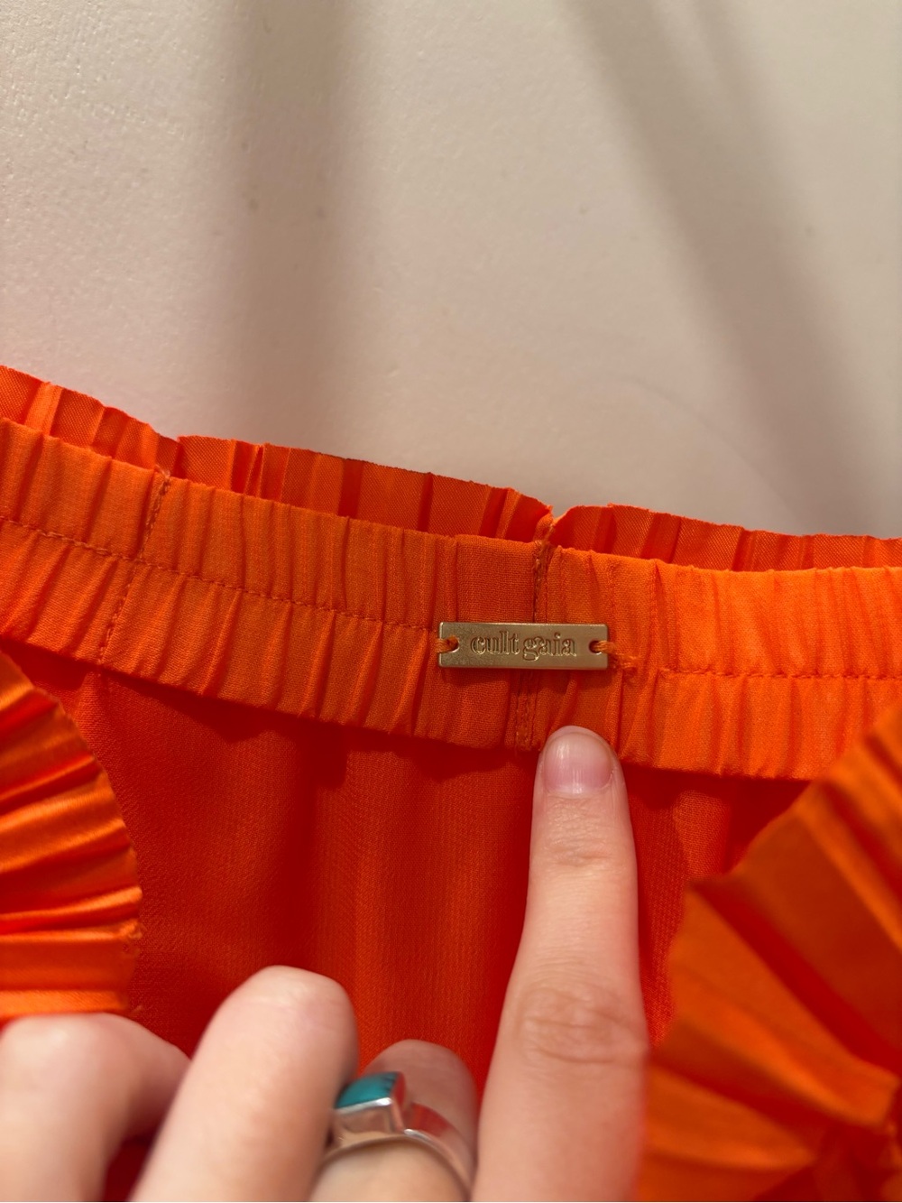 cult gaia Orange Pleated One-Shoulder Maxi Dress - Picture 3 of 4